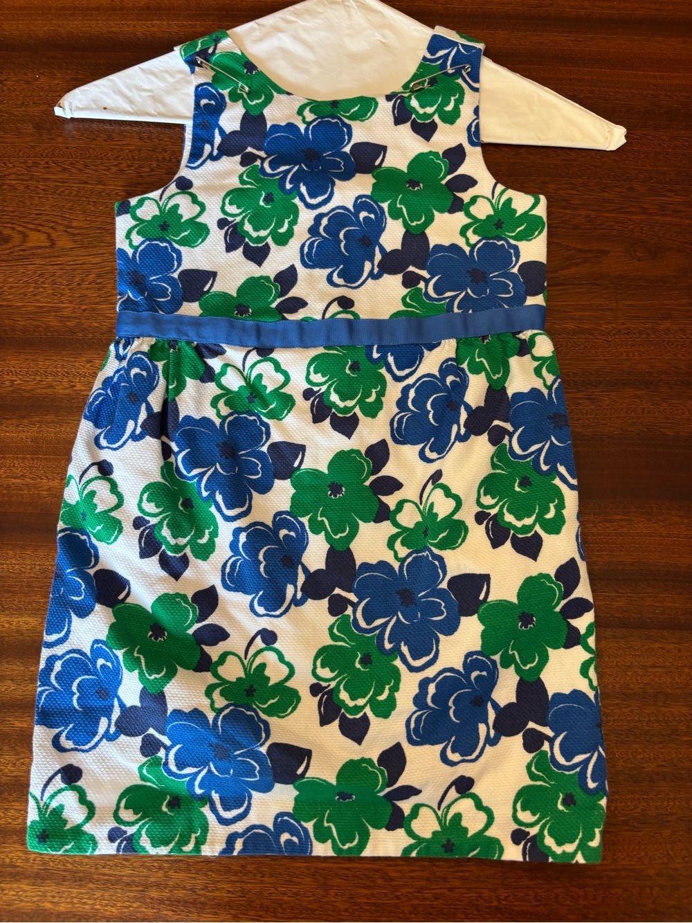 Janie and Jack Lined Blue & Green Floral Sundress